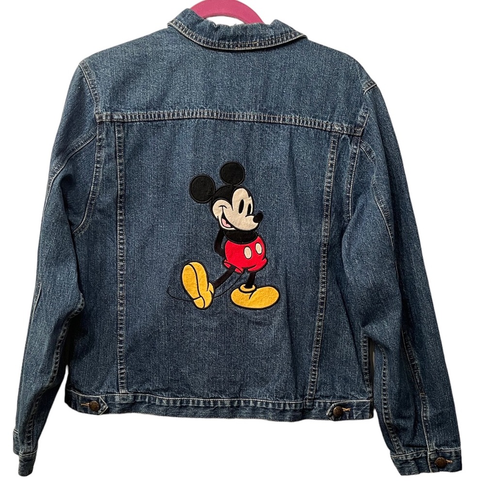 Vintage Disney Embroidered Mickey Mouse Denim Jacket.